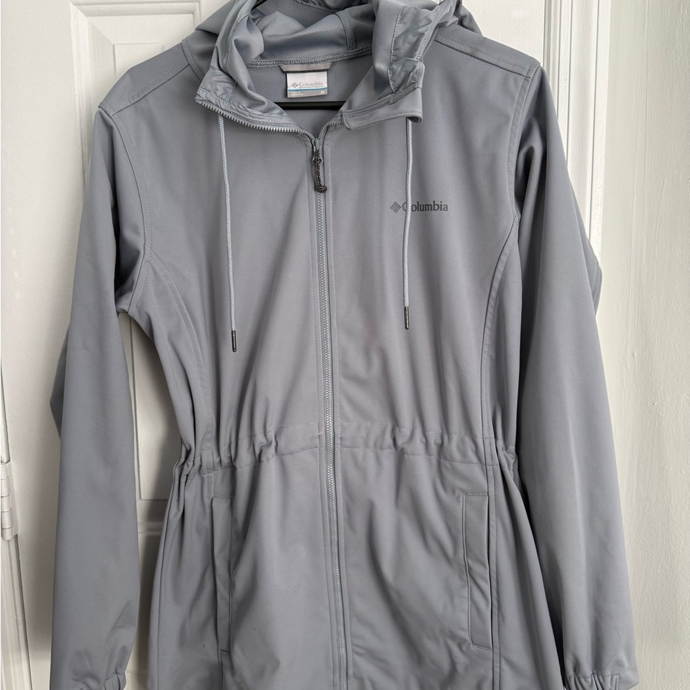 Columbia Women's Gray Hooded Rain Jacket